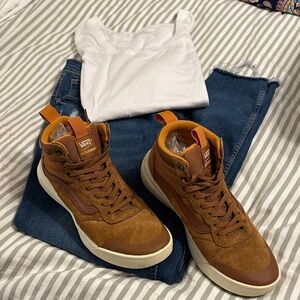 Vans Men's Tan High-Top Sneakers men’s size 9 women’s size 10.5